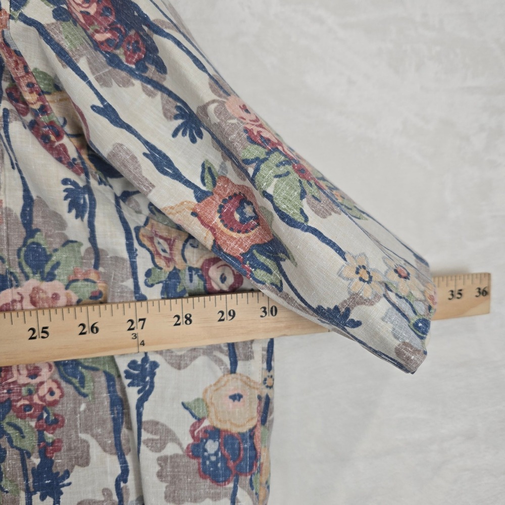 Reyn Spooner 3XL Hawaiian Shirt Floral Stripe Cotton Blend Blue Tan Vintage XXXL - Picture 4 of 7